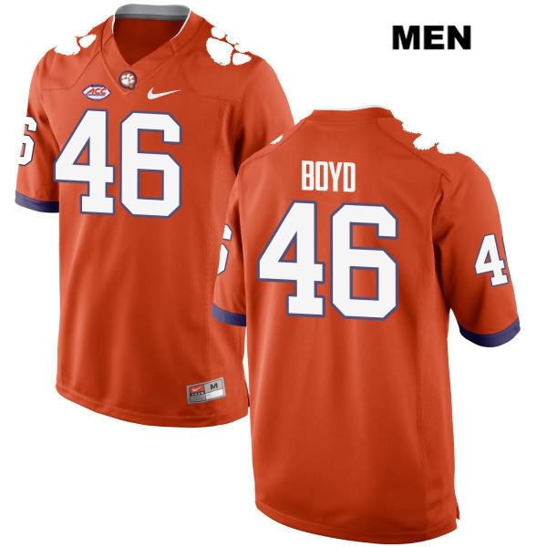 Men's Clemson Tigers #46 John Boyd Stitched Orange Authentic Style 2 Nike NCAA College Football Jersey JQU5646PM